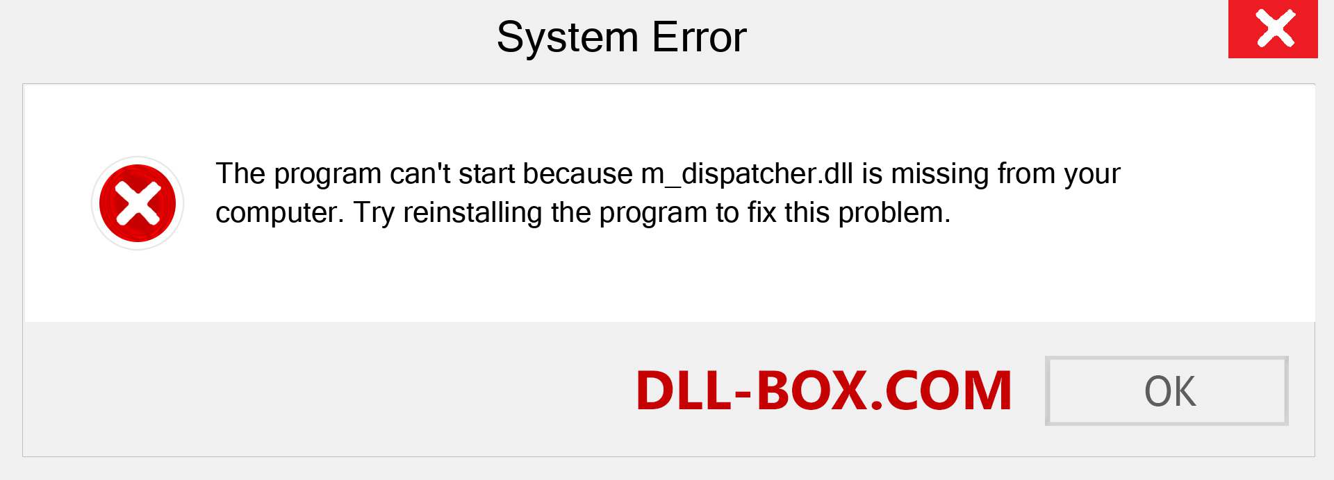  m_dispatcher.dll file is missing?. Download for Windows 7, 8, 10 - Fix  m_dispatcher dll Missing Error on Windows, photos, images